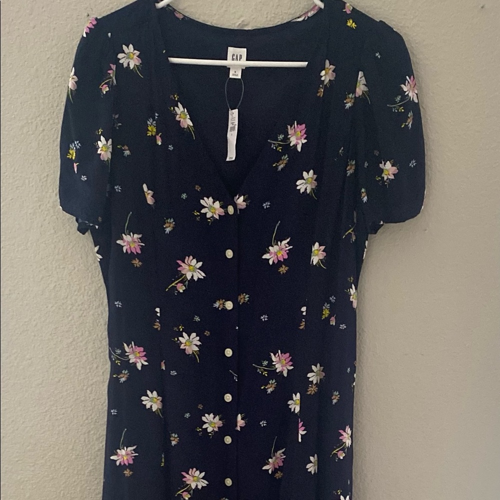 Button down floral print maxi dress by Gap size 8